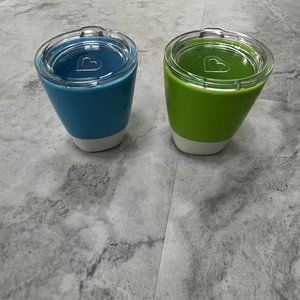 2 Munchkin Splash Open Toddler Cups with Training‎ Lids 7 Ounce Sippy Cups
